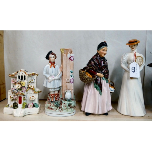 279 - Decorative ceramics: to include a Goebel china figure 'Centre Court 1903' made in 1985  8