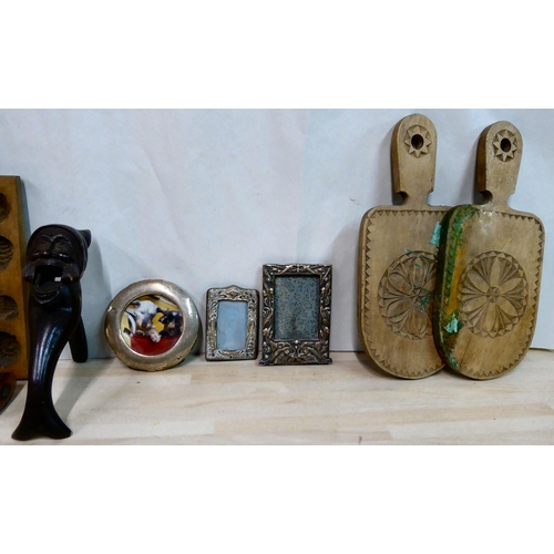 281 - 20thC novelty and curiosity items: to include animal pin cushions; beadworked slippers; and metalwar... 