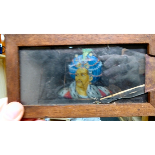 284 - A mixed lot: to include lantern slides; and smoker's pipes