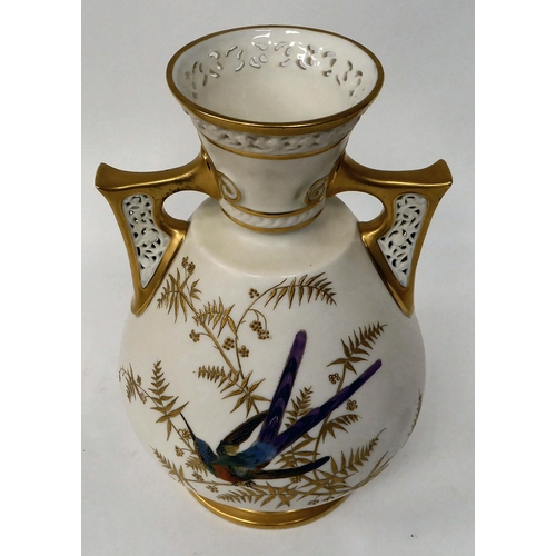 364 - A Royal Worcester blush ivory glazed china and gilded vase  pattern no.1079  10