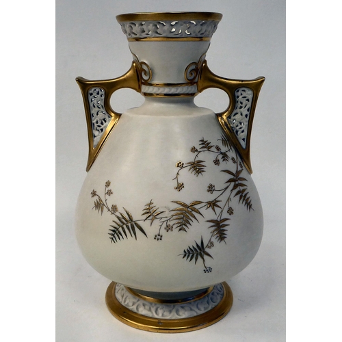 364 - A Royal Worcester blush ivory glazed china and gilded vase  pattern no.1079  10