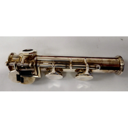 368 - A silver plated flute  stamped 64367  cased