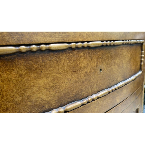 407 - A modern walnut finished bowfront sideboard with four drawers/two doors, on a plinth  32