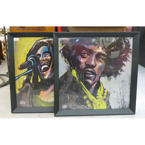 412 - Two stylised studies - Bob Marley and Jimi Hendrix  prints  23