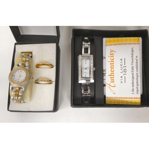 11 - Jewellery and watches: to include a Sekonda gold plated, manual wind watch, faced by an Arabic dial