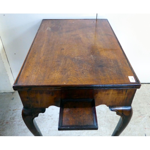 284 - A George III mahogany games table, the top revealing a baize lined card table, backgammon and a ches... 