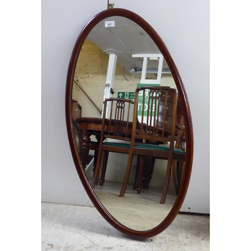 287 - Four dissimilar, circa 1900-1930s mirrors  variously framed  largest 20