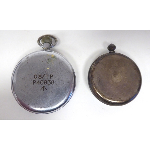 293 - A white metal cased pocket watch, inscribed Bennett, Cheapside, London, faced by a white enamel Roma... 