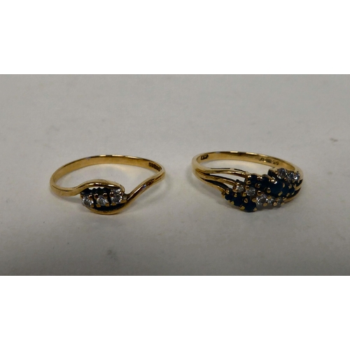 298 - Two dissimilar 9ct gold, diamond set rings