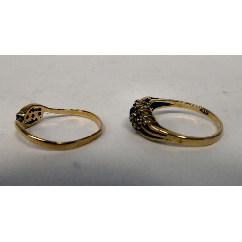 298 - Two dissimilar 9ct gold, diamond set rings