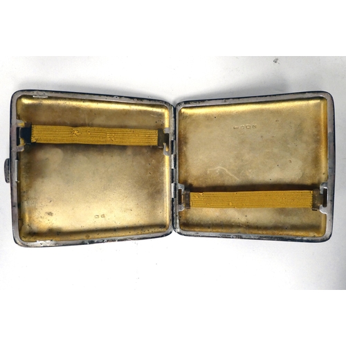 3 - Silver collectables and jewellery: to include a cigarette case  Birmingham 1902