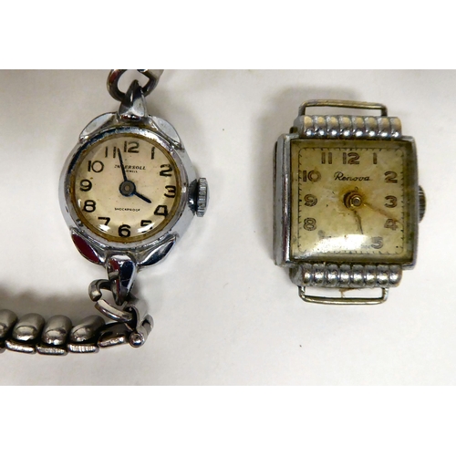 32 - Watches of various designs: to include a yellow metal plated full hunter, the Roman numerals faced b... 