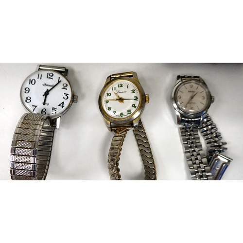 32 - Watches of various designs: to include a yellow metal plated full hunter, the Roman numerals faced b... 