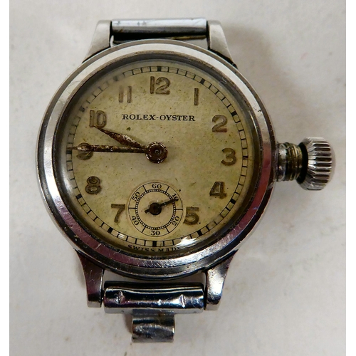 376 - A lady's vintage Rolex Oyster stainless steel cased wristwatch, 34431 3019 with a manual wind moveme... 