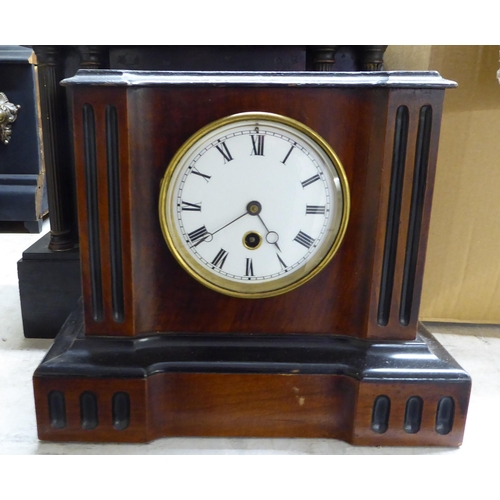 379 - Clock makers/repairers spares and repairs for slate cased mantel clocks; and other faux slate exampl... 