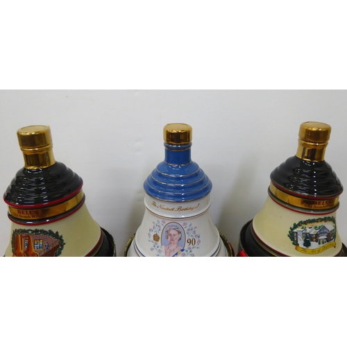 38 - Bells Scotch Whisky, in Wade decanters: to include one to celebrate the 90th Birthday of HM The Quee... 