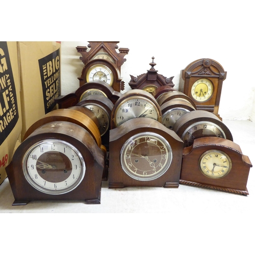 384 - Clock makers/repairers spares and repairs for mainly 1920/30s oak cased mantel clocks