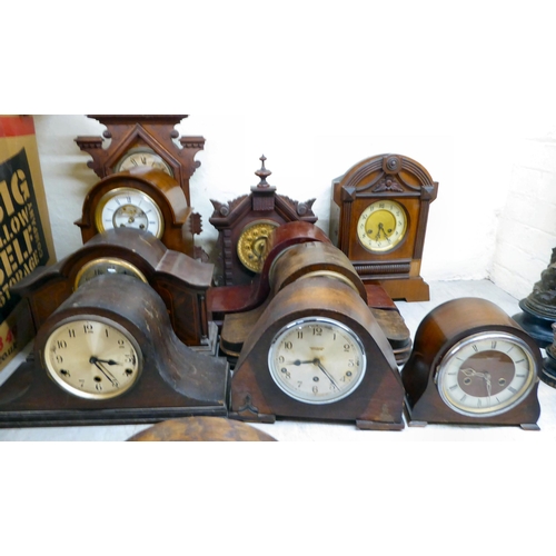 384 - Clock makers/repairers spares and repairs for mainly 1920/30s oak cased mantel clocks