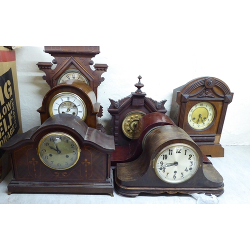 384 - Clock makers/repairers spares and repairs for mainly 1920/30s oak cased mantel clocks