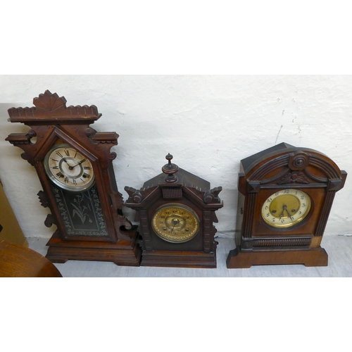 384 - Clock makers/repairers spares and repairs for mainly 1920/30s oak cased mantel clocks