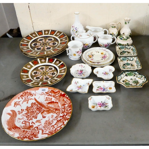 389 - Ceramics: to include two Royal Crown Derby china plates, decorated in the Imari palette  (pattern no... 