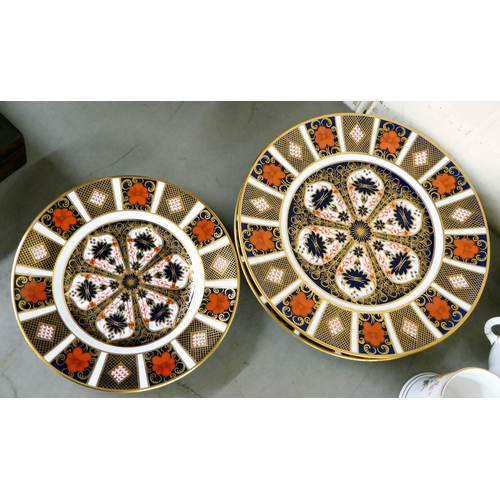 389 - Ceramics: to include two Royal Crown Derby china plates, decorated in the Imari palette  (pattern no... 