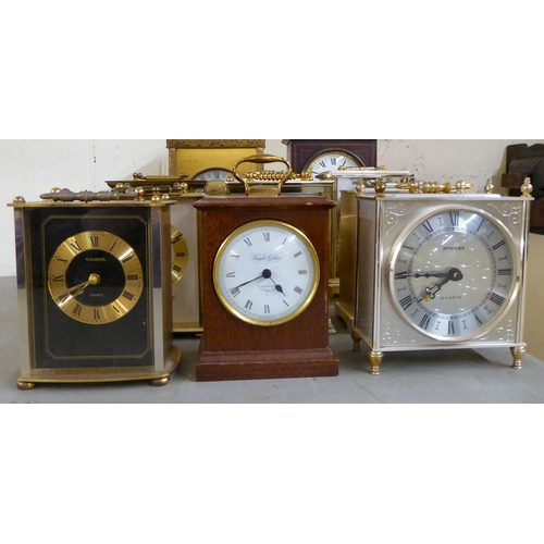 390 - Clock makers/repairers spares and repairs for battery powered and other variously cased mantel timep... 