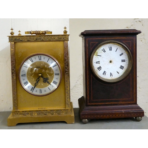 390 - Clock makers/repairers spares and repairs for battery powered and other variously cased mantel timep... 