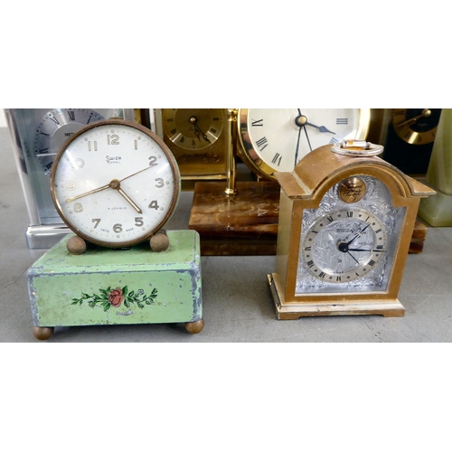 390 - Clock makers/repairers spares and repairs for battery powered and other variously cased mantel timep... 