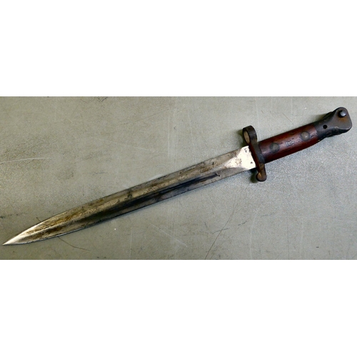 395 - A King George V period bayonet  the blade 12