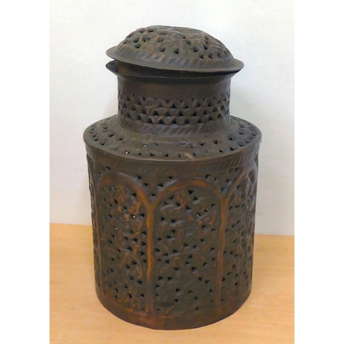 63 - A mixed lot: to include an Asian cast and pierced metal scroll design incense burner  14