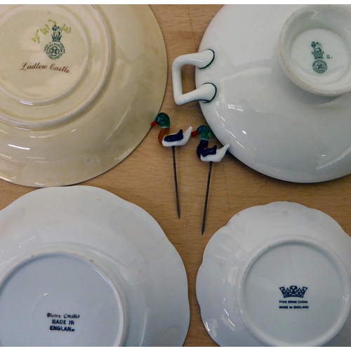 17 - Decorative ceramics: to include two Royal Crown Derby china paperweights with bronzed stoppers  2