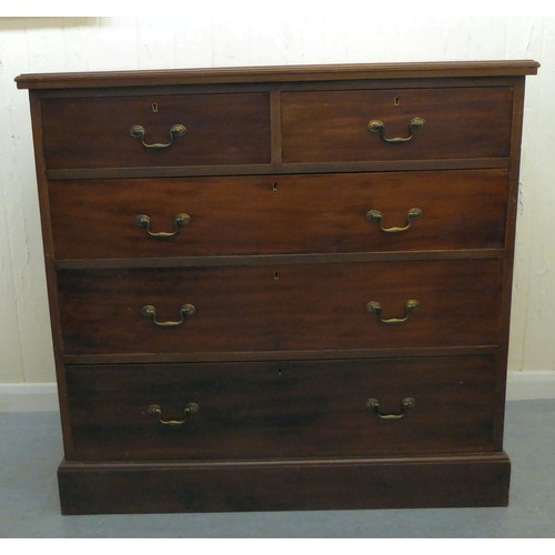 416 - An Edwardian mahogany five drawer dressing chest, on a plinth  41