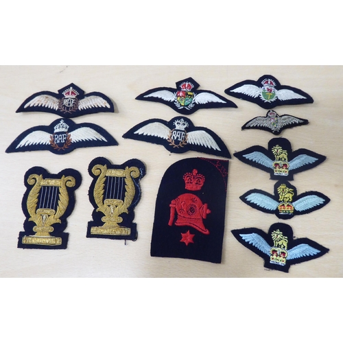 100 - British military uniform embroidered, other badges and emblems: to include RAF, Ministry of Defence ... 