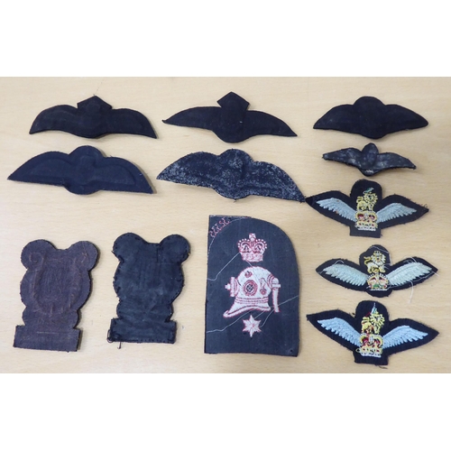 100 - British military uniform embroidered, other badges and emblems: to include RAF, Ministry of Defence ... 