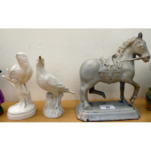 23 - 19thC and later Staffordshire and other pottery model figures and animals  5