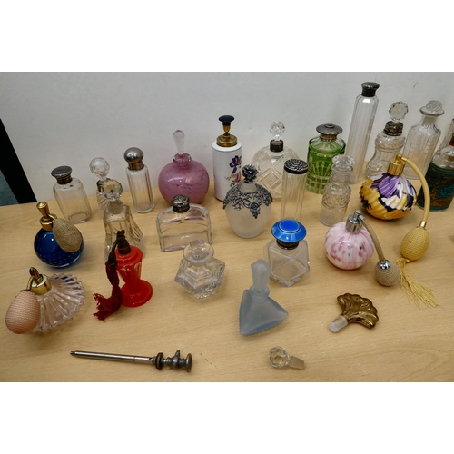 34 - Scent bottles and collectables, mainly glass, some with silver mounts  mixed marks 