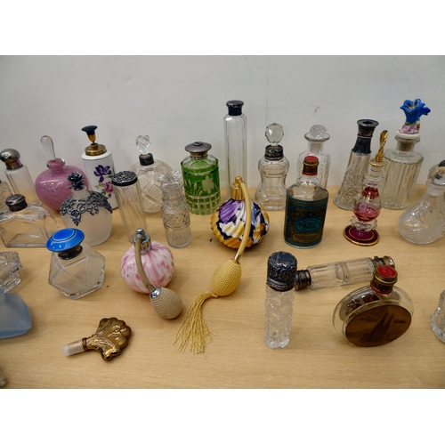 34 - Scent bottles and collectables, mainly glass, some with silver mounts  mixed marks 