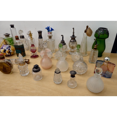 34 - Scent bottles and collectables, mainly glass, some with silver mounts  mixed marks 