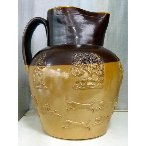 48 - A late Victorian salt glazed stoneware harvest jug  11