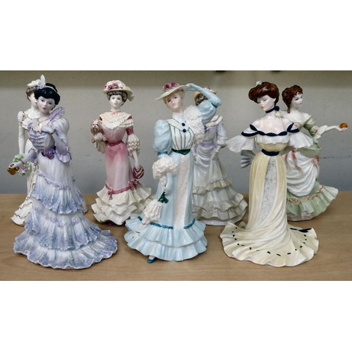 58 - Seven Coalport china figures: to include 'Eugenie' from the Golden Ages series  Limited Edition... 