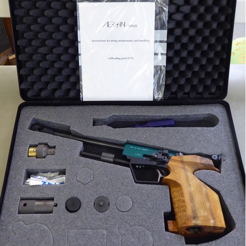 62 - An Aeron Brno 1.77 self-loading gas air pistol, serial no.C2142  cased