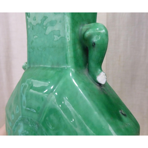 67 - An early 20thC Chinese green crackle glazed china vase  12