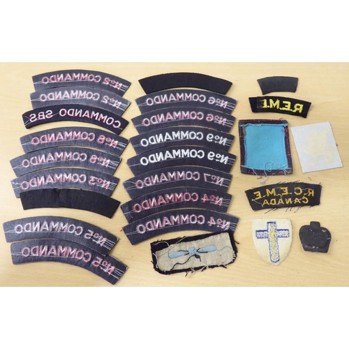 70 - British military uniform embroidered and other badges: to include No.9 Commando, 2nd SAS and Desert ... 