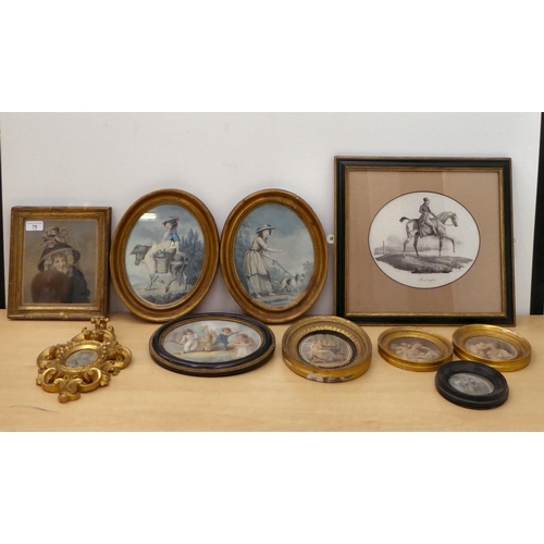 75 - Framed 19thC engravings and prints: to include portraits and nude studies  various sizes