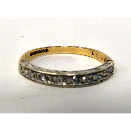 81 - A 9ct gold diamond set half eternity ring 