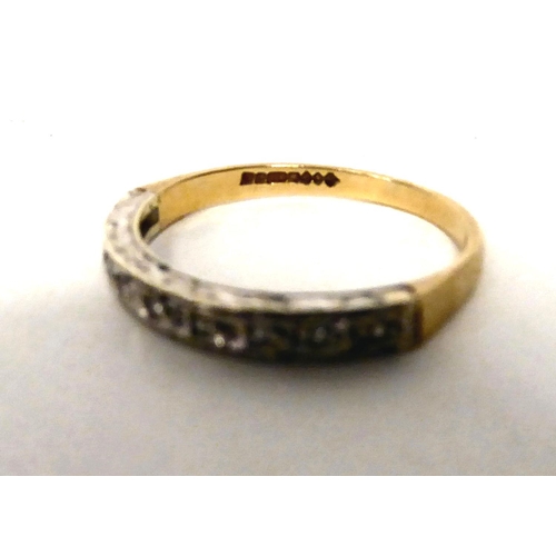 81 - A 9ct gold diamond set half eternity ring 