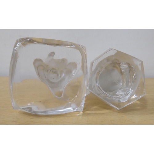 9 - Two Nachtmann part frosted glass ornaments, viz. a dachshund  2