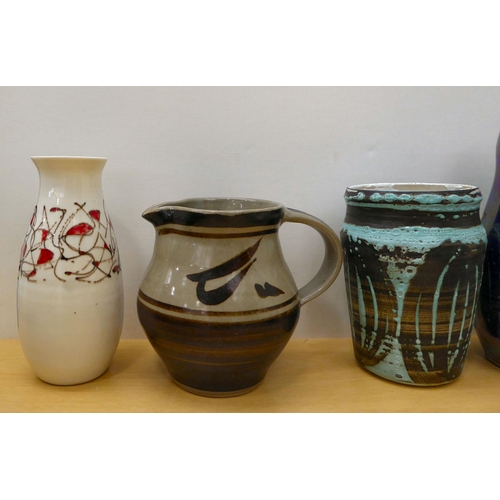 97 - Ceramics and glassware: to include studio and decorative named pottery items; and a pair of Waterfor... 