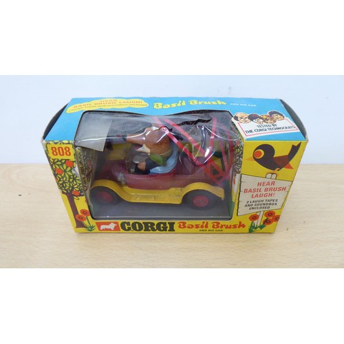 A Corgi model Basil Brush and his car boxed